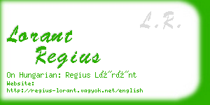 lorant regius business card